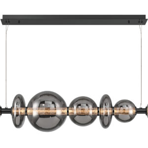 Eurofase Atomo, Chandelier, 3-Light, 74", Matte Black, Smoked Glass – Eurofase Chandeliers