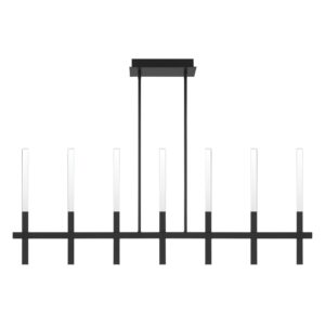 Eurofase Benicio, Chandelier, 7-Light, 46", Matte Black, Clear Glass – Eurofase Chandeliers