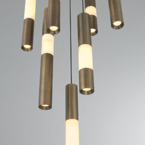 Eurofase Ronda, Chandelier , 15-Light, 32", Weathered Brass, Alabaster – Eurofase Chandeliers