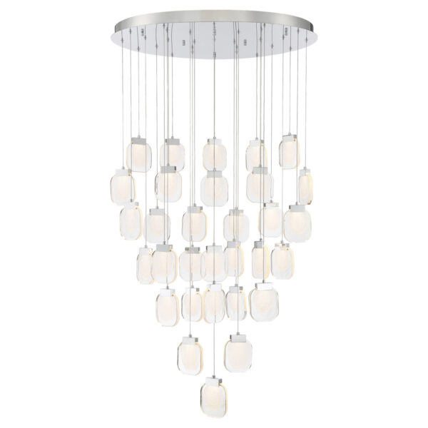 Eurofase Paget, Chandelier, 31-Light, 39", Chrome, Clear Glass – Eurofase Chandeliers
