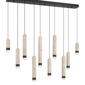 Eurofase Cambre, Chandelier , 10-Light, 50", Matte Black, Travertine – Eurofase Chandeliers
