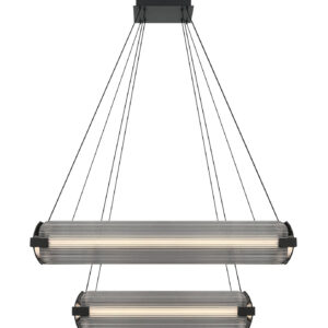 Eurofase Neoness, Chandelier, 8-Light, 34", Matte Black, Clear Glass – Eurofase Chandeliers