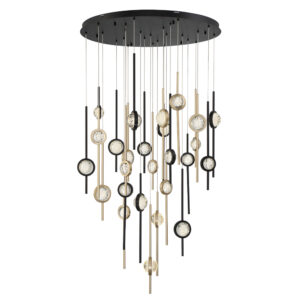 Eurofase Barletta, Chandelier , 26-Light, 40", Gold-Black Mix – Eurofase Chandeliers