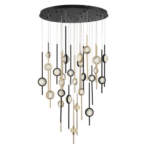 Eurofase Barletta, Chandelier , 26-Light, 40", Gold-Black Mix – Eurofase Chandeliers
