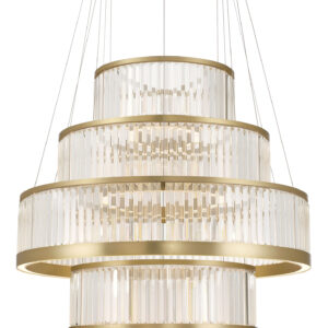 Eurofase Empra, Chandelier, 5-Light, 47", Gold, Clear Crystal – Eurofase Chandeliers