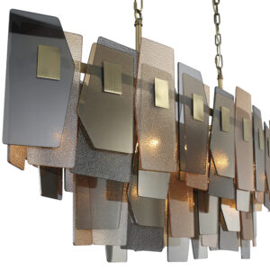 Eurofase Cocolina, Chandelier, 11-Light, 48", Brushed Brass, Mixed Glass – Eurofase Chandeliers