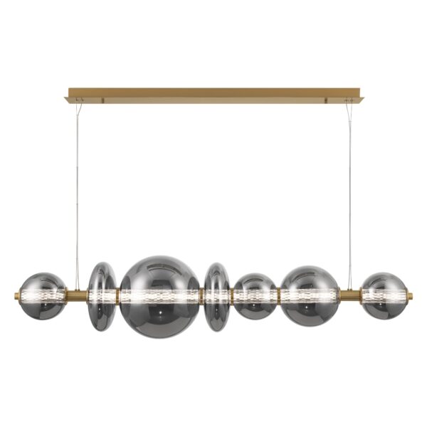 Eurofase Atomo, Chandelier, 7-Light, 56", Gold, Smoked Glass – Eurofase Chandeliers