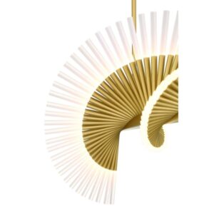 Eurofase Voltik, Chandelier, 60-Light, 40", Matte Gold, Frosted Acrylic – Eurofase Chandeliers