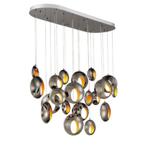Eurofase Arlington, Chandelier, 20-Light, 52", Chrome Black, Gold Steel – Eurofase Chandeliers