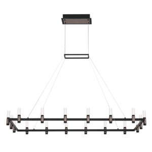 Eurofase Altamont, Chandelier, 18-Light, 52", Satin Nickel-Black Mix, White Acrylic – Eurofase Chandeliers