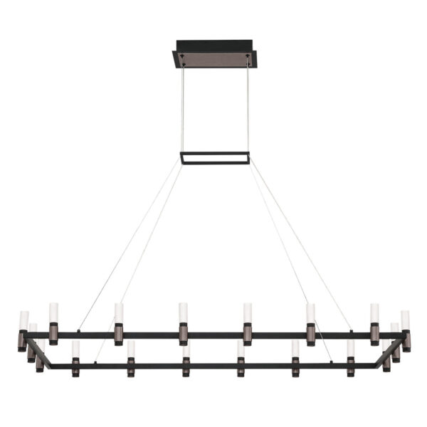 Eurofase Altamont, Chandelier, 18-Light, 52", Satin Nickel-Black Mix, White Acrylic – Eurofase Chandeliers