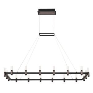 Eurofase Altamont, Chandelier, 18-Light, 52", Satin Nickel-Black Mix, White Acrylic – Eurofase Chandeliers