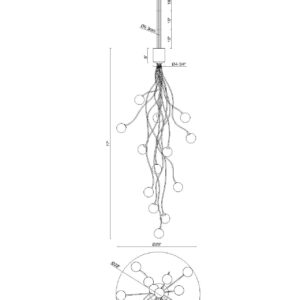 Eurofase Athena, Chandelier, 13-Light, 28", Matte Black, Opal Etched Glass – Eurofase Chandeliers