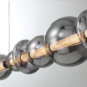 Eurofase Atomo, Chandelier, 3-Light, 74", Matte Black, Smoked Glass – Eurofase Chandeliers