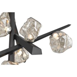 Eurofase Thorah, Chandelier, 10-Light, 47", Matte Graphite, Amber Glass – Eurofase Chandeliers