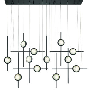 Eurofase Barletta, Chandelier , 12-Light, 53", Anodized Black – Eurofase Chandeliers