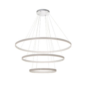 Eurofase Verdura, Chandelier, 3-Light, 60", Matte Grey, White Acrylic