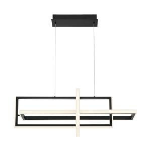 Eurofase Bordo, Chandelier, 3-Light, 38", Matte Black, White Acrylic – Eurofase Chandeliers