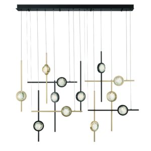 Eurofase Barletta, Chandelier , 12-Light, 53", Gold-Black Mix – Eurofase Chandeliers