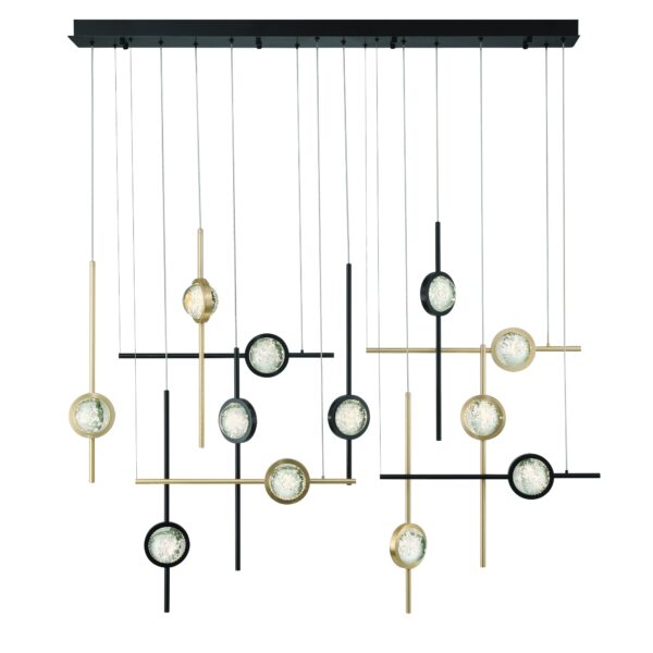 Eurofase Barletta, Chandelier , 12-Light, 53", Gold-Black Mix – Eurofase Chandeliers