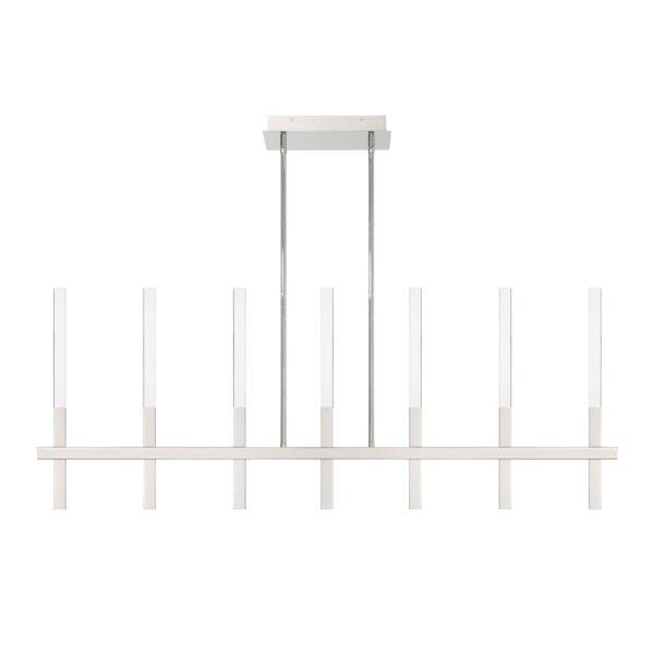 Eurofase Benicio, Chandelier, 7-Light, 46", Polished Nickel, Clear Glass – Eurofase Chandeliers