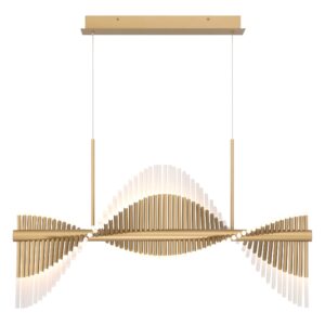 Eurofase Voltik, Chandelier, 60-Light, 40", Matte Gold, Frosted Acrylic – Eurofase Chandeliers
