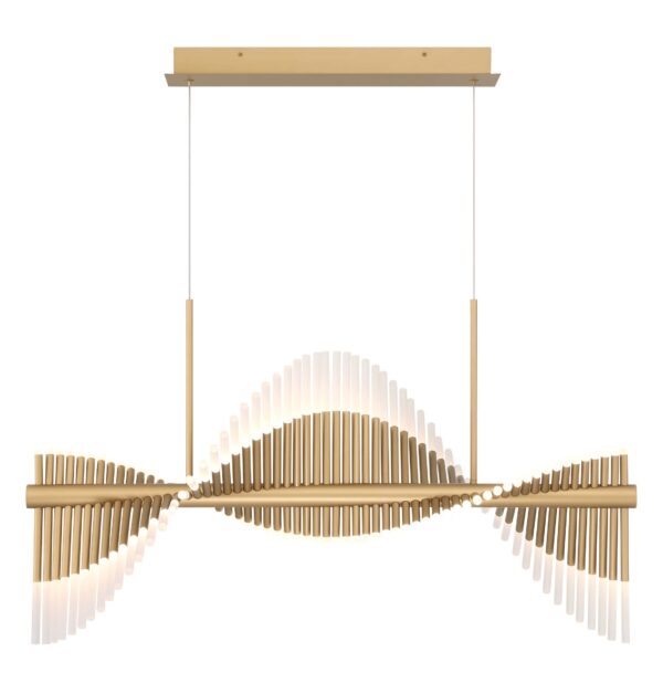 Eurofase Voltik, Chandelier, 60-Light, 40", Matte Gold, Frosted Acrylic – Eurofase Chandeliers