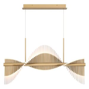 Eurofase Voltik, Chandelier, 60-Light, 40", Matte Gold, Frosted Acrylic – Eurofase Chandeliers