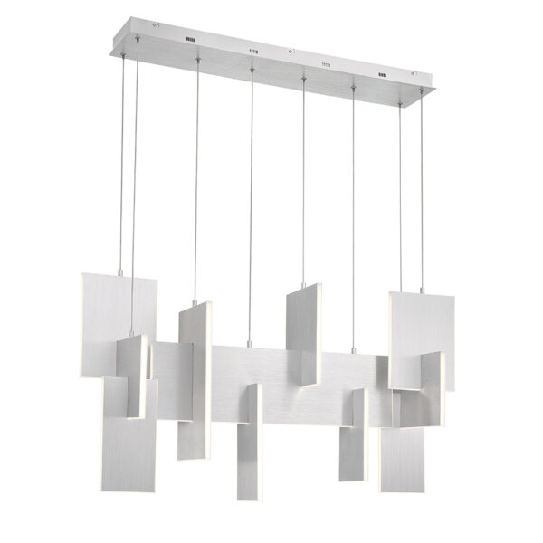 Eurofase Coburg, Chandelier , 3-Light, 42", Anodized Silver – Eurofase Chandeliers