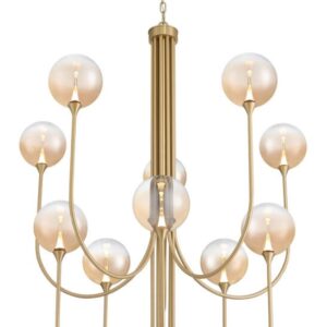 Eurofase Iissa, Chandelier, 10-Light, 40", Gold, Amber Glass – Eurofase Chandeliers