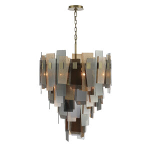 Eurofase Cocolina, Chandelier, 19-Light, 42", Brushed Brass, Mixed Glass – Eurofase Chandeliers