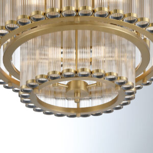 Eurofase Glasbury, Flush Mount, 5-Light, 18", Gold, Ribbed Glass – Eurofase Flush Mounts