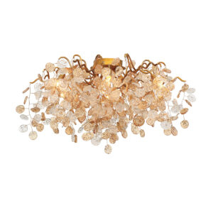 Eurofase Campobasso, Flush Mount, 7-Light, 27", Gold, Mixed Glass – Eurofase Flush Mounts