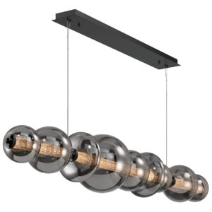 Eurofase Atomo, Chandelier, 3-Light, 74", Matte Black, Smoked Glass – Eurofase Chandeliers