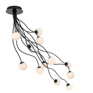 Eurofase Athena, Flush Mount, 12-Light, 59", Antique Gold, Opal Etched Glass – Eurofase Flush Mounts