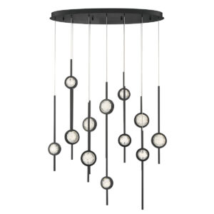 Eurofase Barletta, Chandelier , 12-Light, 38", Anodized Black – Eurofase Chandeliers