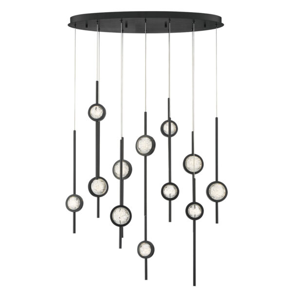 Eurofase Barletta, Chandelier , 12-Light, 38", Anodized Black – Eurofase Chandeliers