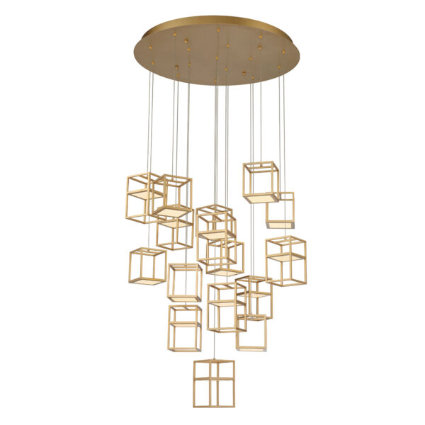 Eurofase Ferro, Chandelier , 16-Light, 32", Matte Gold – Eurofase Chandeliers
