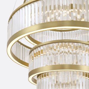 Eurofase Empra, Chandelier, 5-Light, 47", Gold, Clear Crystal – Eurofase Chandeliers