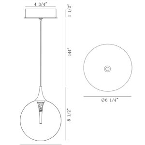 Eurofase Iissa, Pendant, 6", Matte Black, Smoked Glass – Eurofase Pendants