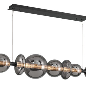 Eurofase Atomo, Chandelier, 3-Light, 74", Matte Black, Smoked Glass – Eurofase Chandeliers