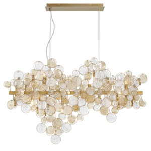 Eurofase Trento, Chandelier, 12-Light, 40", Gold, Amber Glass – Eurofase Chandeliers