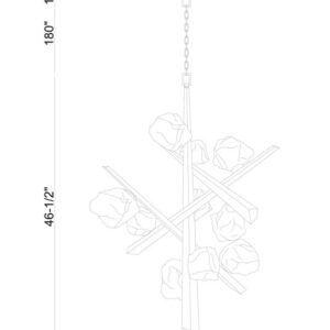 Eurofase Thorah, Chandelier, 10-Light, 47", Matte Graphite, Amber Glass – Eurofase Chandeliers