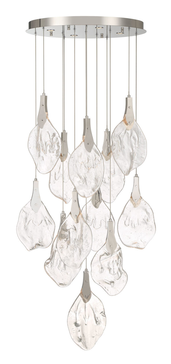 Eurofase Jateo, Chandelier, 16-Light, 24", Polished Nickel, Clear Glass – Eurofase Chandeliers