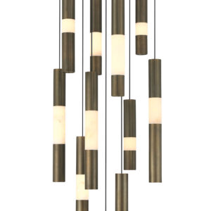 Eurofase Ronda, Chandelier , 15-Light, 32", Weathered Brass, Alabaster – Eurofase Chandeliers