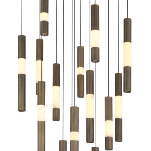Eurofase Ronda, Chandelier , 15-Light, 32", Weathered Brass, Alabaster – Eurofase Chandeliers
