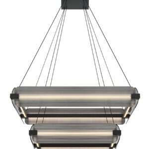 Eurofase Neoness, Chandelier, 8-Light, 34", Matte Black, Clear Glass – Eurofase Chandeliers