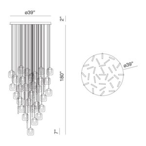 Eurofase Paget, Chandelier, 31-Light, 39", Chrome, Clear Glass – Eurofase Chandeliers
