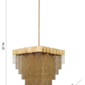 Eurofase Bloomfield, Chandelier, 18-Light, 31", Matte Gold, Gold Aluminum – Eurofase Chandeliers