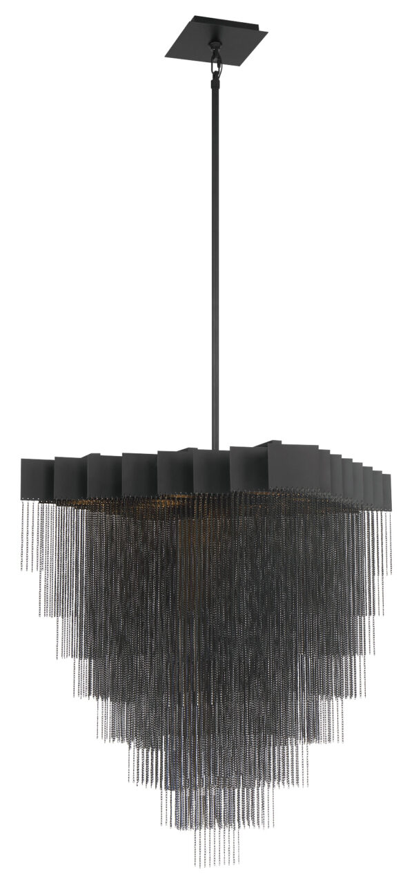Eurofase Bloomfield, Chandelier, 18-Light, 31", Matte Black, Black Aluminum – Eurofase Chandeliers
